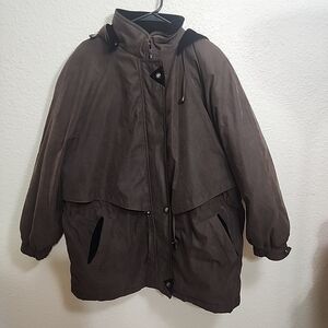 MACINTOSH NEW ENGLAND Brown Hooded Jacket Women's Size XL.